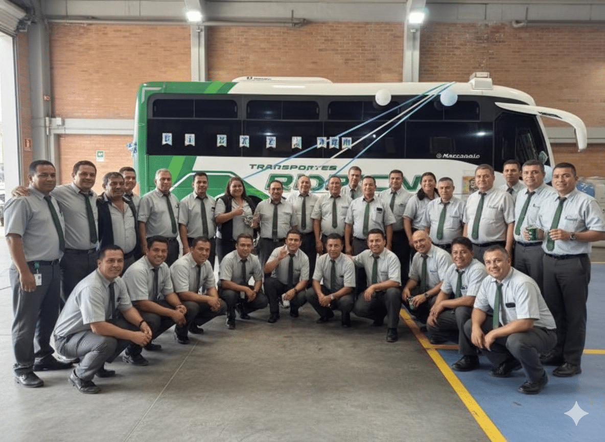 Equipo de Transportes Rincón mostrando compañerismo y bienestar laboral